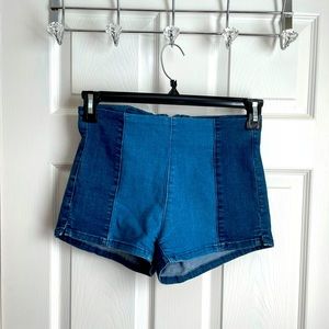 Lottie Moss Patchwork Denim Shorts (From Pacsun)